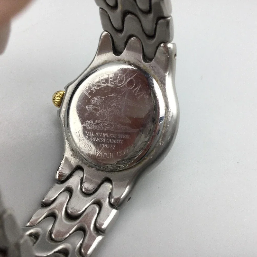 ESQ Freedom Womens Watch 25mm Two Tone Bracelet Date Stainless New Battery 5.5